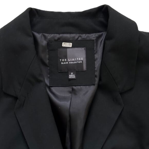 The Limited Black Collection Black Button Front Career Blazer Jacket Size 2 - Picture 2 of 11